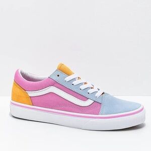Vans Old Skool Blue Pink & Orange - Kids size 3/ W size5